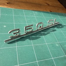 Mercedes 350SL Typenschild R107 350 SL Emblem P.U.C. Heckklappe Aluminium