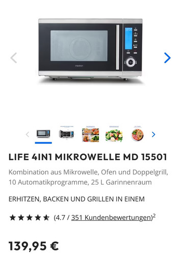 Life 4in1 mikrowelle 15501 - md,