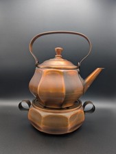 Kupfer teekanne mit stövchen - teekanne,