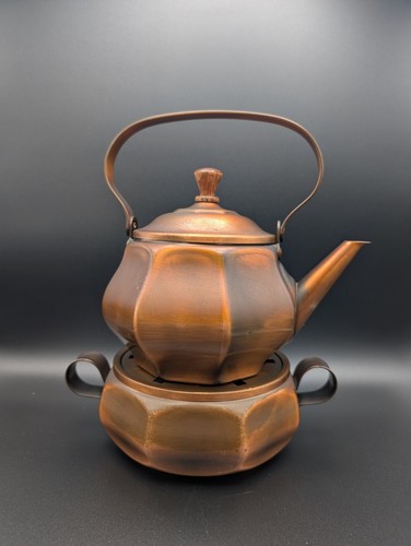 Kupfer teekanne mit stövchen - mit,