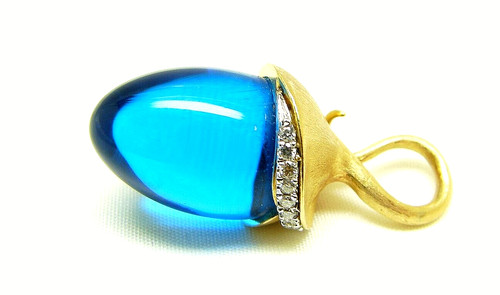 Damen diamant blautopas - damen, eichel