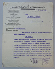 A184/ Berlin, Dokument Mansfelder Metallhandel Mansfeld Bergbau, 1927