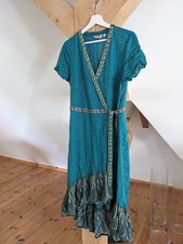 Indiska schwedische Mode Wickelkleid Gr. 38 / S/M, petrol türkis