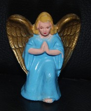 Alte Krippenfigur Engel kniend im Gebet aus Gips / Stuck ca. 6 cm hoch