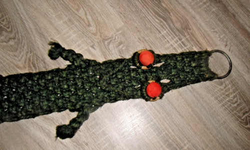 Makramee krokodil wanddeko - makramee,