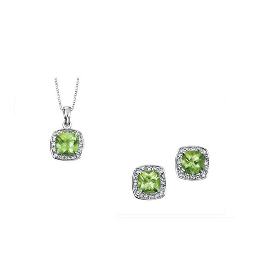 Echte peridot und diamant set - echte,