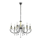 Fischer & HONSEL Kronleuchter Hängelampe Sala 10035 Metall schwarz / gold