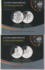 e4075) 5x Blister/Folder - leer - Silber-Münze - 2017/18 - Bilder - ohne Münzen