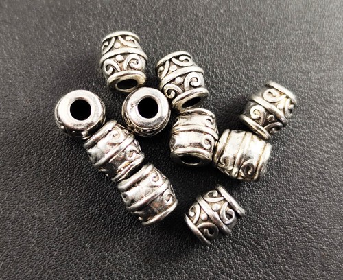 Metallperlen antik silber - 10,