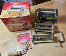 IMPERIA Tipo Lusso SP150 Nudelmaschine + Triplex Cutter Chromstahl sehr gut!