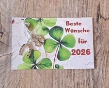 Glücksbringer Neues Jahr 2026 Hufeisen / Kleeblatt  Neujahrswünsche Gastgeschenk