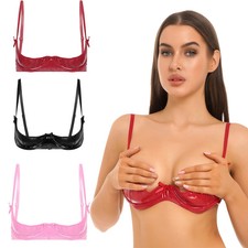 DE Damen Wetlook BH Lackleder