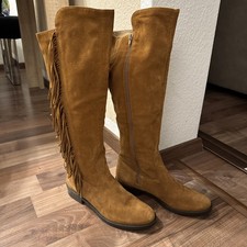 Damen Stiefel Braun Fransen