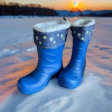 Warme Winter gefütterte Kinder Regenstiefel Gummistiefel  Regenschuhe Gr. 30