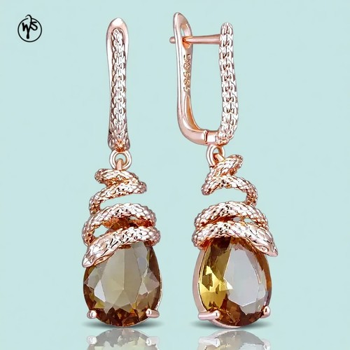 Braune ohrringe mit zirkonia - ohrringe,