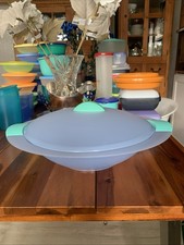 Tupperware Junge Welle 2.8L Große Schüssel Obst-Schale Deckel hellblau 40Lx34x8
