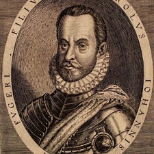 Dominicus Custos Karl Fugger von Kirchberg Porträt Original Kupferstich vor 1600