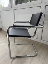 Original Freischwinger Stuhl Kunstleder Schwarz