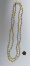 Vintage Modeschmuck Perlenkette OHNE Schließe - cremefarben - ca. 120cm lang