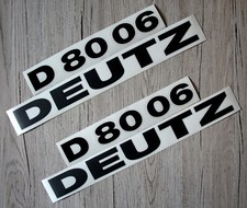 Deutz Aufkleber für Traktor D8006 Logo Emblem Sticker Label schwarz (ab 1974)