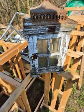 Laterne Metall / Holz Shabby Vintage Weiß Gartenlaterne Landhaus  58 x 24 x 24cm