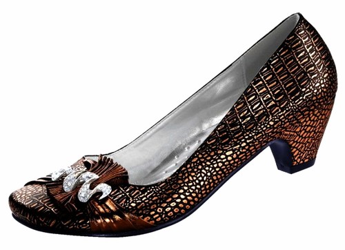 Gold schwarz kroko pumps - gold,