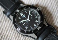 Heuer Bundeswehr Chronograph Valjoux 230 Luminova neue Versorgungsnummer (-9456)