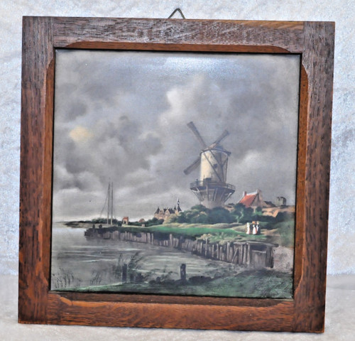 Antikes kleines kachelbild mit - antikes,