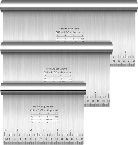 3er set teigschaber edelstahl - teigschaber,