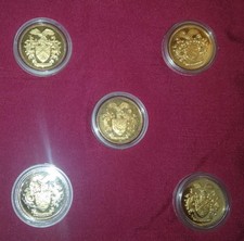 5x FRANKLIN MINT ca. 35g 925er