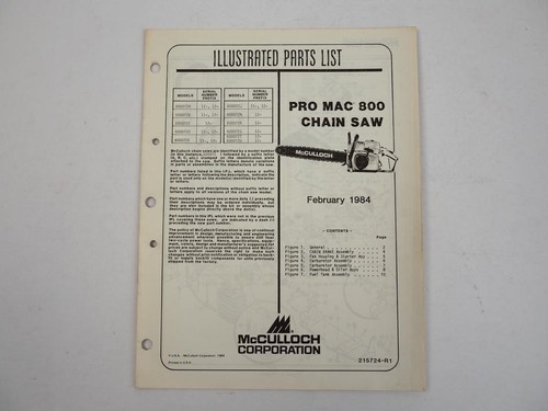 Mcculloch promac800 chain saw - mcculloch,
