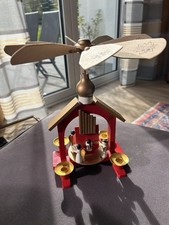 Weihnachtspyramide Erzgebirge Holz Rot Engel Mit Orgel Höhe 27 cm