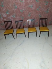 4 x Alter Stuhl-um 1970-Design-Küche-Cafe-Puppenhaus-Puppenstube-1:12