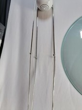 Pendelleuchte "SISCHE" silber/weiß -  großer Glasschirm grünlich - 108 cm hoch