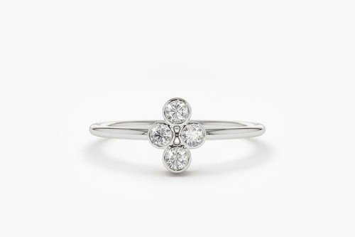 Zierlicher diamant goldring - goldring, 4