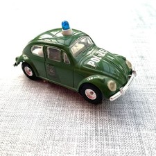 VW Käfer Polizei Faller AMS Slotcar H0 dunkelgrün mit Blaulicht