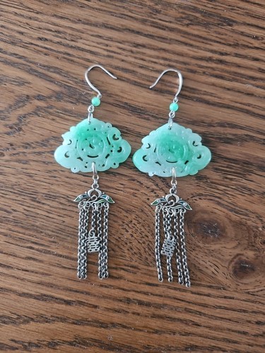 Jade ohrringe s925 silver - jade,