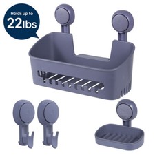 Duschregal Duschablage Set Badregal ohne Bohren Saugnapf Dusche Duschkorb