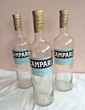 3 Campari Flaschen leer mit gerilltem Glas