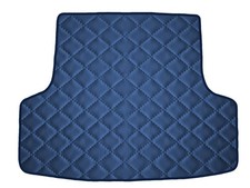 Öko Leder Kofferraumteppich für BMW 3 E36 kombi 1996-1999, Dunkelblau x14 Rand