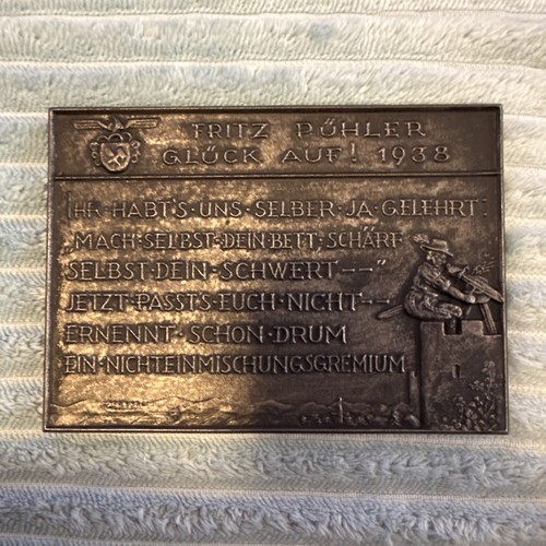 Eisengußplakette 1938 fritz - eisengußplakette,
