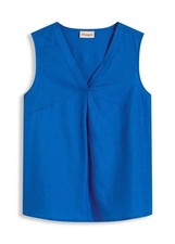 Neu Blusentop aus luftigem Leinen-Mix Gr. 36 Arktikblau Damen Sommer-Top Bluse