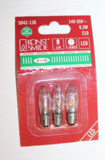 Ersatzbirnen 3 Stück 14-55 V 0,3W E10 4-16 Lichterkette/Bogen Neu OVP LED