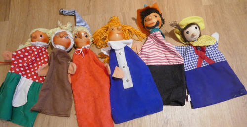 Vintage handpuppen 5 stück - handpuppen,