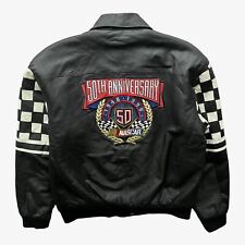 Vintage 90s Herren Jeff Hamilton NASCAR 50th Anniversary Lederjacke, Racing