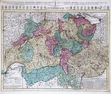 Schweiz Suisse Switzerland carte gravure map Karte Elwe Delisle Kupferstich 1792