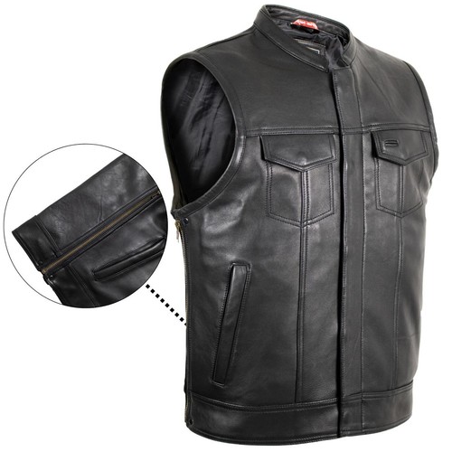 Herren biker lederweste mit - lederweste,
