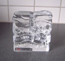 Vintage INGRID Glas Solifleurvase Zweigvase transparent Höhe 8,5x9,5cm Blockglas
