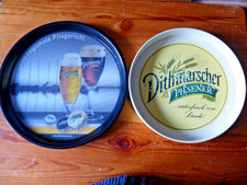 2x Dithmarscher Pilsener Serviertablett rutschfest - neu  Ø 32 und 37 cm