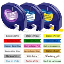 91221 91220 16951 12mm Schriftband für Dymo Letra Tag Band LT-100T 100H 2000 XR